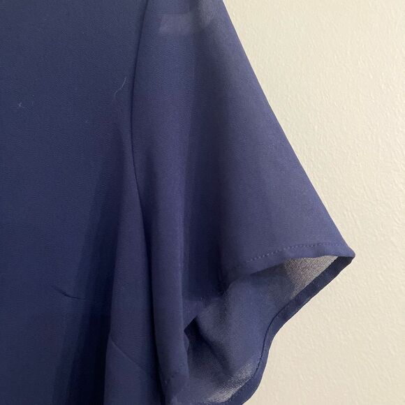 Michael Kors Blue Short Sleeve Blouse - Picture 4 of 6